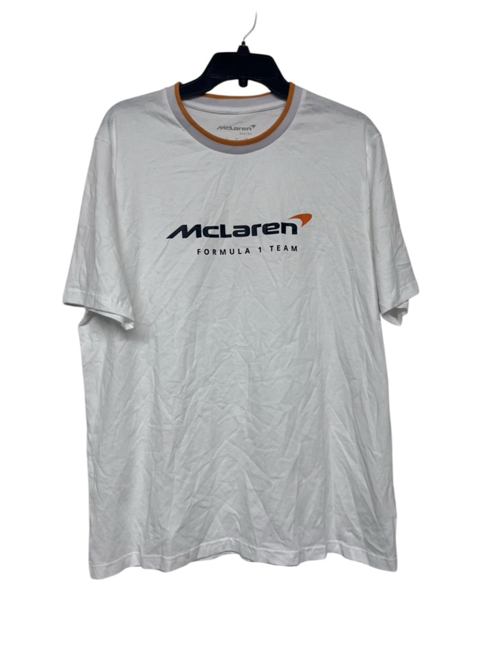 New 2025 McLaren White Formula 1 Core Essentials Team Logo T-Shirt